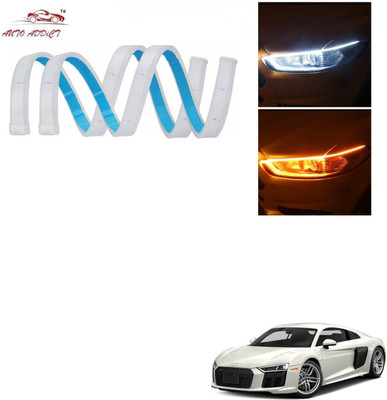 AuTO ADDiCT Car Headlight LED DRL - Daytime Running Light (Turn Signal Yellow,White) For Audi R8 Car Fancy Lights(White, Yellow)