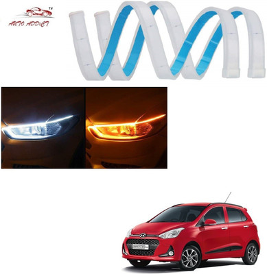 AuTO ADDiCT Car Headlight LED DRL - Daytime Running Light (Turn Signal Yellow,White) For Hyundai Grand i10 Car Fancy Lights(White, Yellow)