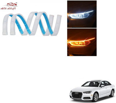 AuTO ADDiCT Car Headlight LED DRL - Daytime Running Light (Turn Signal Yellow,White) For Audi A4 Car Fancy Lights(White, Yellow)