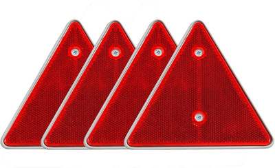 Allpartssource Red Triangle Safety Reflectors with Screws Suitable for Tractor Cars Truck Universal Applications Car Reflector Light(Red)