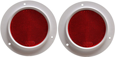 Allpartssource Round Safety Reflector Red Suitable for Truck I Tractor I Tiller I Combines I Commercial Vehicles I Earth Movers I Universal Applications Car Reflector Light(Red, White)