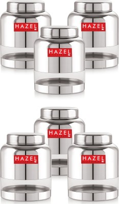 HAZEL Steel Grocery Container  - 1500 ml(Pack of 6, Silver)