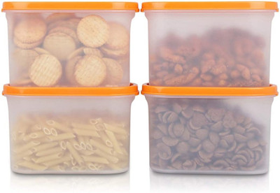 Tuqqerwere Polypropylene Grocery Container  - 1100 ml(Pack of 4, Clear)