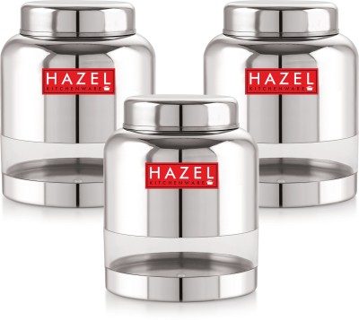 HAZEL Steel Grocery Container  - 1500 ml(Pack of 3, Silver)