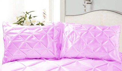 MeckHome Culture Self Design Pillows Cover(Pack of 2, 50.08 cm*101.6 cm, Pink)