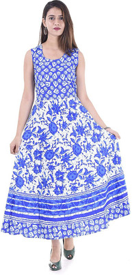 EarlyMart Women Maxi Blue Midi/Calf Length Dress