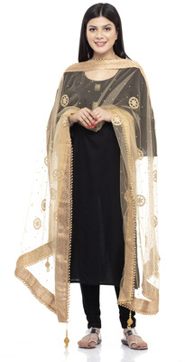 A R SILK Net Embellished Women Dupatta
