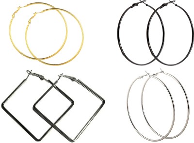 Mahabal 4 BALI EARRING (black, grey, golden, silver) Alloy Hoop Earring