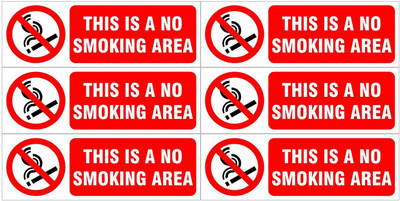 AGOG This is a no smoking area Pack of 6 Emergency Sign