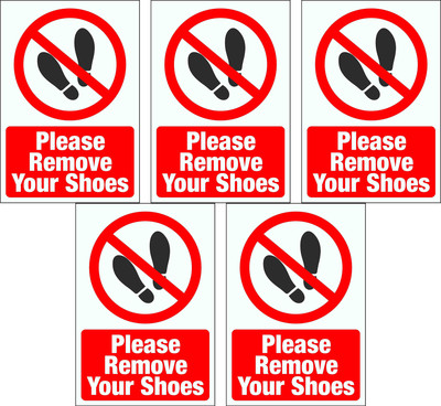 AGOG PLEASE REMOVE YOUR SHOES pack of 5 Emergency Sign