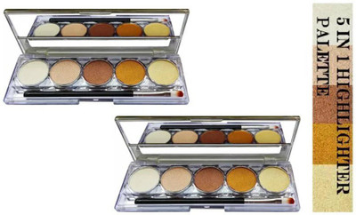 tanvi27 5 IN 1 Bronzer Shimmery Shine Highlighter illuminator Palette Highlighter(MULTI COLOR)