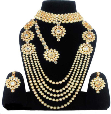 FUTURE COLLECTION Brass White Jewellery Set(Pack of 1)
