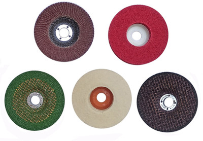 Inditrust Angle grinder accessories 5pc Wheel High speed grinding Flap Grinding Matt Finish Buffing and Felt wheel set Power & Hand Tool Kit(5 Tools)