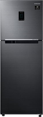 SAMSUNG 314 L Frost Free Double Door 3 Star Refrigerator(Luxe Black, RT34A4533BX/HL)