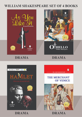 William Shakespeare Set Of 4 Books - As You Like It By William Shakespeare , Othello By William Shakespeare, Hamlet By William Shakespeare & The Merchant Of Venice By William Shakespeare ( Original Black Classics )(Paperback, William Shakespeare) William Shakespeare Set Of 4 Books - As You Like It By William Shakespeare , Othello By William Shakespeare, Hamlet By William Shakespeare & The Merchant Of Venice By William Shakespeare ( Original Black Classics )(Paperback, William Shakespeare)