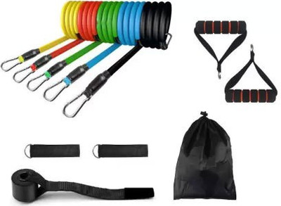 Gantavya Best Collection Power YIXITY Resistance Band 11 Pcs Set for Beginner/Gym Resistance Tube(Multicolor)