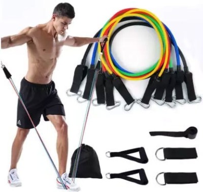 Gantavya New Collection Power YIXITY Resistance Band 11 Pcs Set for Beginner/Gym Resistance Tube(Multicolor)