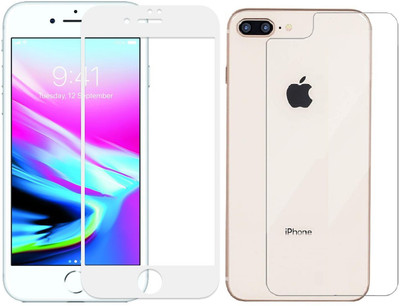 Mobilive Front and Back Tempered Glass for iPhone 8 Plus Front Edge to Edge Glass & Back Screen Guard(Pack of 2)
