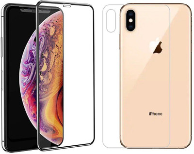 Mobilive Front and Back Tempered Glass for iPhone XS Max Front Edge to Edge Glass & Back Screen Guard(Pack of 2)