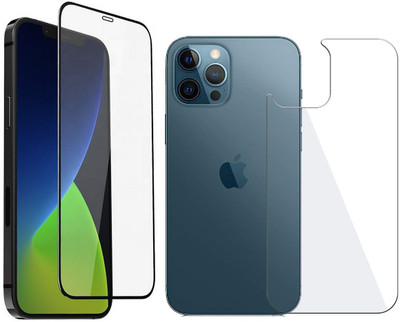 Mobilive Front and Back Tempered Glass for iPhone 12 Pro Max Front Edge to Edge Glass & Back Screen Guard(Pack of 2)