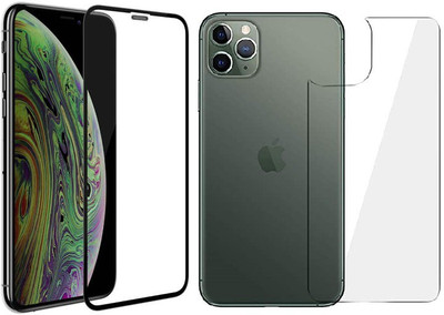 Mobilive Front and Back Tempered Glass for iPhone 11 Pro Max Front Edge to Edge Glass & Back Screen Guard(Pack of 2)