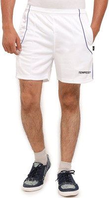 Tempest Solid Men White Regular Shorts