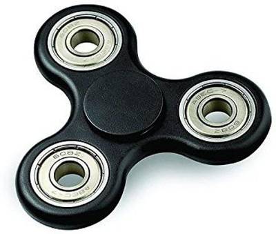 PREMSONS Fidget Tri Spinner 608 Four Bearing Hand Toy For Adults and Children  (Black, Silver)