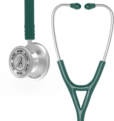 ELKO TECHNO III SS Stainless Steel Head Acoustic Stethoscope(Green,Silver)