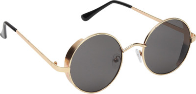 Scaglia Round Sunglasses(For Men, Black)