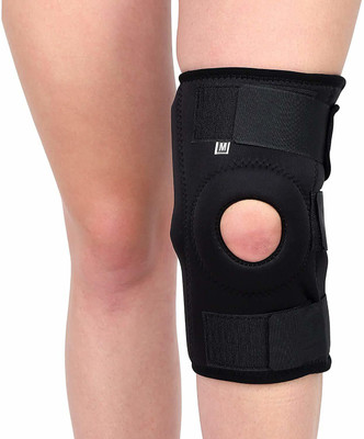 PARISILL Functional Knee Support Joint Protection Gym Wrap Open Support Knee Support Knee Support(Black)