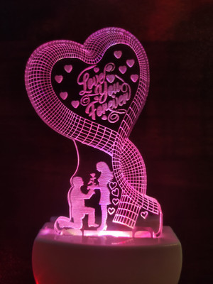 VERSATILE MART LOVE TEDDY BEER 3D illusion light night light for 78 colour led changing lightings for bedroom decorative decoration lighting gift for love multi colour night lamp for home decor valentine Night Lamp Night Lamp Night Lamp(10 cm, Multicolor)