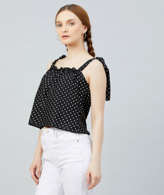 Chimpaaanzee Casual Printed Women White, Black Top