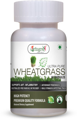 Vringra Wheatgrass Capsules - Wheathrass Powder Capsules - Wheatgrass Extract Capsules(60 No)
