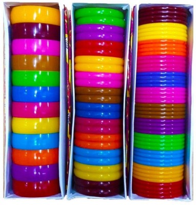 VLV Silk Thread Jewellery Making Plastic Bangles (Size - 2.8, 5mm, 10mm, 20mm) - 3 Full Boxes Set