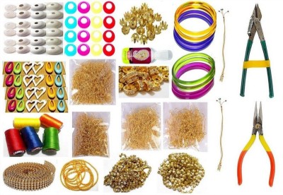 VLV Silk Thread Jewellery Earring Making Kit with Mould And Bangles Size 2.10