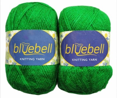 RCB Vardhman Bluebell Parrot Green 300 GM (1 Ball, 100 GM Each) Wool Ball Hand Knitting Wool/Art Craft Soft Fingering Crochet Hook Yarn, Needle Acrylic Knitting Yarn Thread Dyed Shade No-26