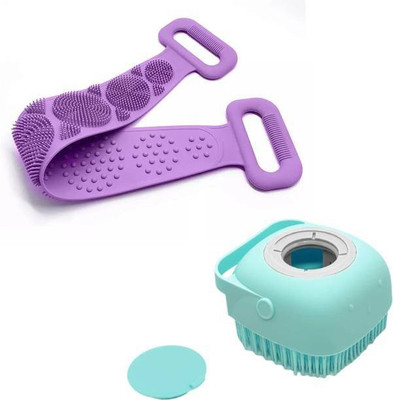 MAXBIN Combo Silicone Soft Bath Body Brush with Shampoo Dispenser Eco-friendly, Durable, Non-toxic, easy to clean body scrubber. Super Soft Silicone Material Body Shampoo Brush that can Help Exfoliate, Massage Your Skin and Promote blood circulation. , Body Brush is very soft that can be used for ba MAXBIN Combo Silicone Soft Bath Body Brush with Shampoo Dispenser Eco-friendly, Durable, Non-toxic, easy to clean body scrubber. Super Soft Silicone Material Body Shampoo Brush that can Help Exfoliate, Massage Your Skin and Promote blood circulation. , Body Brush is very soft that can be used for ba