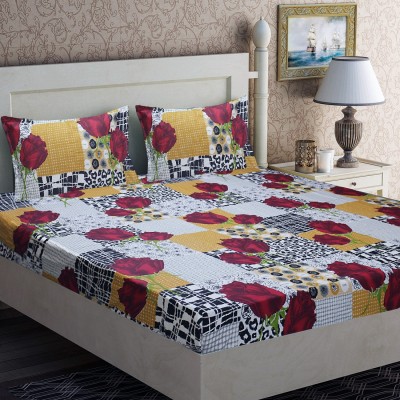 Flipkart SmartBuy 144 TC Cotton Double Floral Flat Bedsheet(Pack of 1, Multicolor)