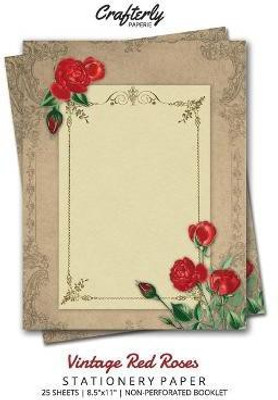 Vintage Red Roses Stationery Paper(English, Paperback, Crafterly Paperie)