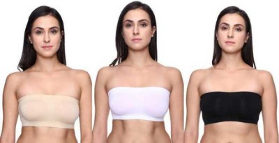 BRATON Women Bandeau/Tube Non Padded Bra(Black, White, Beige)