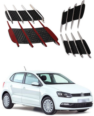 XZRTZ Car Side Airflow Grille, 2X Chrome Car Auto Bonnet Air Intake Flow Side Fender Vent Hood Scoop Cover (Silver + Black) A256 Matte, Glossy, Chrome Volkswagen Polo Side Garnish