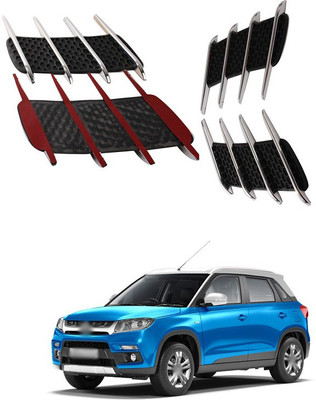 PROEDITION Car Side Airflow Chrome Car Fender Vent Hood Scoop Cover (Silver + Black) A145 Matte, Glossy, Chrome Maruti Vitara Brezza LDi Side Garnish