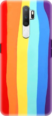 NDCOM Back Cover for OPPO A9 2020 Color Gradient Rainbow Stripes Printed(Multicolor, Hard Case, Pack of: 1)