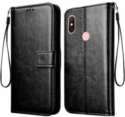 mobies Flip Cover for REDMI Y2 Flip Cover for Vintage Look Leather Flip Wallet Case with Card Holder & Media Stand(Black, Pack of: 1)