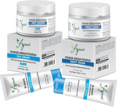Aysun 2 Day Cream + 2 Night Cream & BI White Face Mask + BI White Face Scrub Combo Pack of 6(6 Items in the set) Aysun 2 Day Cream + 2 Night Cream & BI White Face Mask + BI White Face Scrub Combo Pack of 6(6 Items in the set)