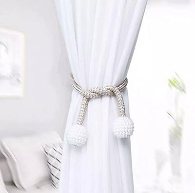 HomeCloud White Tieback Hook Metal(Pack of 2)