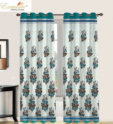 Exquisite 152 cm (5 ft) Jacquard Blackout Window Curtain (Pack Of 2)(Floral, Multicolor)