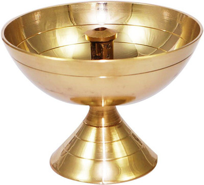 Mannat Height 1.5 Inch Pure Brass Akhand deep Diya (Jyot) for puja Pyali deep Brass Table Diya(Height: 4 inch)