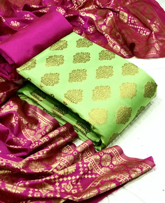 VredeVogel Cotton Silk Self Design Salwar Suit Material