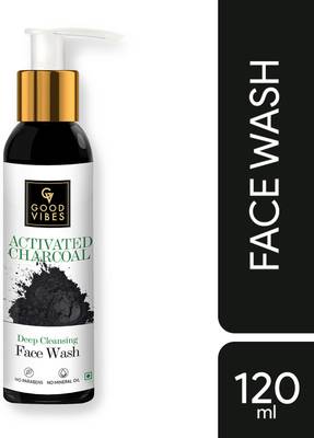 GOOD VIBES Deep Cleansing Activated Charcoal  (120 ml) Face Wash
